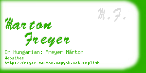 marton freyer business card